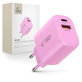 Hálózati töltő NCA20 2-PORT PD 20W / QC3.0, Baby Pink, Tech-Protect