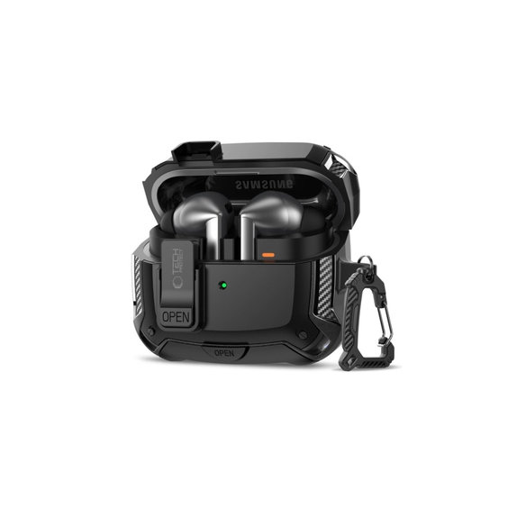 Fülhallgató tok Carbonox MagSafe Samsung Buds 3 / 3 FE / 3 Pro, fekete, Tech-Protect
