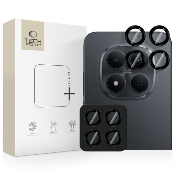 Kameravédő Camring Fit+ Xiaomi Poco M8 Pro / Redmi Note 15 Pro 5G / 15 Pro+ Plus 5G, fekete, Tech-Protect
