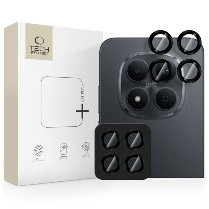 Kameravédő Camring Fit+ Xiaomi Poco M8 Pro / Redmi Note 15 Pro 5G / 15 Pro+ Plus 5G, fekete, Tech-Protect