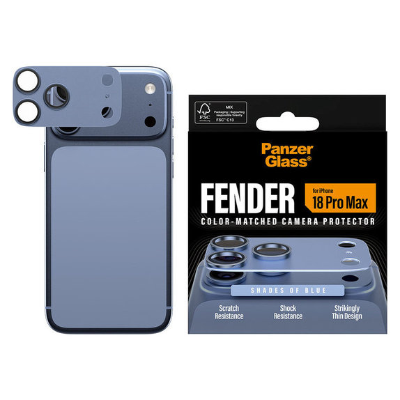 Objektívlencse védő Fender iPhone 18 Pro Max, Italian Blue, PanzerGlass