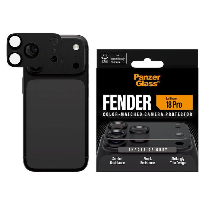 Objektívlencse védő Fender iPhone 18 Pro, Shades of Grey, PanzerGlass