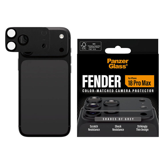 Objektívlencse védő Fender iPhone 18 Pro Max, Shades of Grey, PanzerGlass