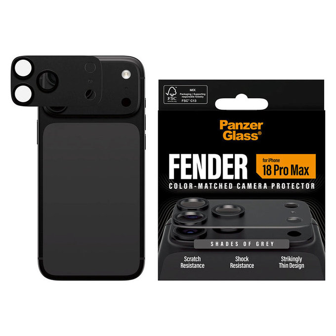 Objektívlencse védő Fender iPhone 18 Pro Max, Shades of Grey, PanzerGlass