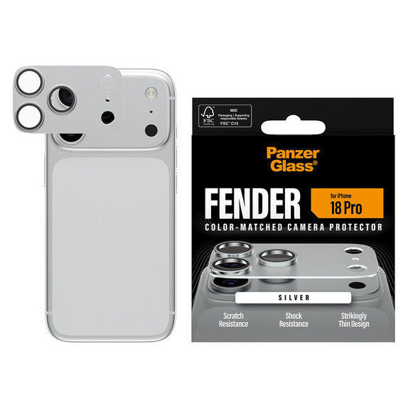 Objektívlencse védő Fender iPhone 18 Pro, Ezüst, PanzerGlass