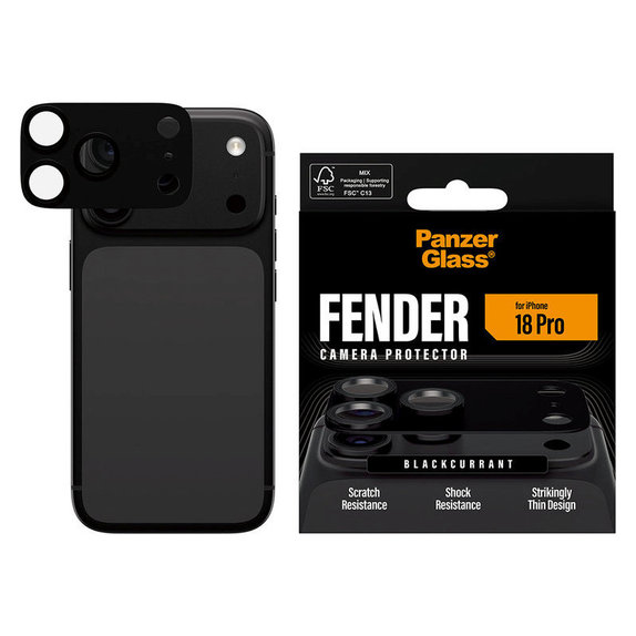 Objektívlencse védő Fender iPhone 18 Pro, Black Currant Currant, PanzerGlass