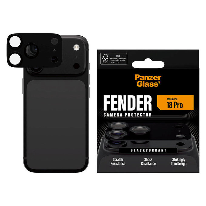 Objektívlencse védő Fender iPhone 18 Pro, Black Currant Currant, PanzerGlass