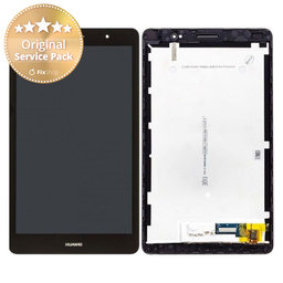 Huawei MediaPad T3 8.0 KOB-W09, KOB-L09 - LCD Kijelző + Érintőüveg + Keret (Space Grey) - 02351JJF, 02351JJG Genuine Service Pack