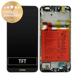 Huawei P Smart FIG-L31 - LCD Kijelző + Érintőüveg + Keret + Akkumulátor (Black) - 02351SVJ, 02351SVD, 02351SVK Genuine Service Pack