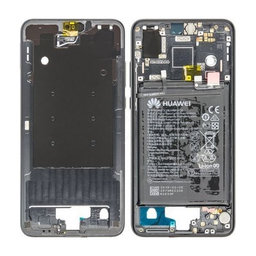 Huawei P20 - Középső Keret + Akkumulátor (Black) - 02351VTL, 02351WKJ Genuine Service Pack