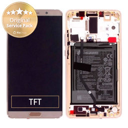 Huawei Mate 10 - LCD Kijelző + Érintőüveg + Keret + Akkumulátor (Pink Gold) - 02351QSF Genuine Service Pack