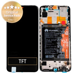 Huawei P smart (2020) - LCD Kijelző + Érintőüveg + Keret + Akkumulátor (Midnight Black) - 02353RJT Genuine Service Pack