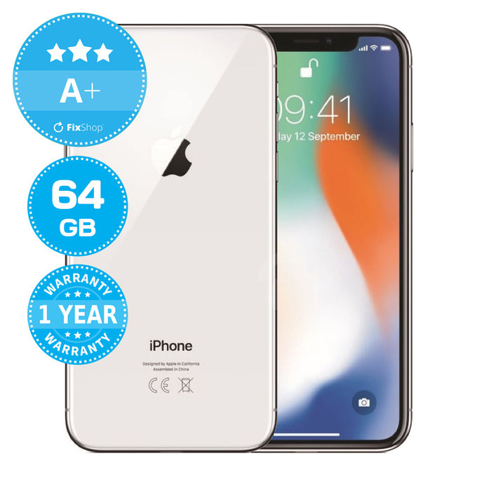 Apple iPhone X Silver 64GB A+ Felújított