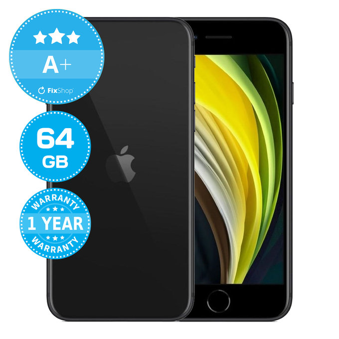 Apple iPhone SE (2nd Gen 2020) Black 64GB A+ Felújított