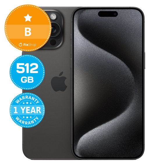 Apple iPhone 15 Pro Max Black Titanium 512GB B Felújított