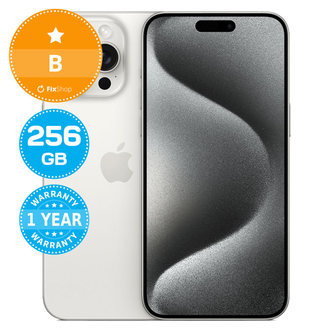 Apple iPhone 15 Pro Max White Titanium 256GB B Felújított