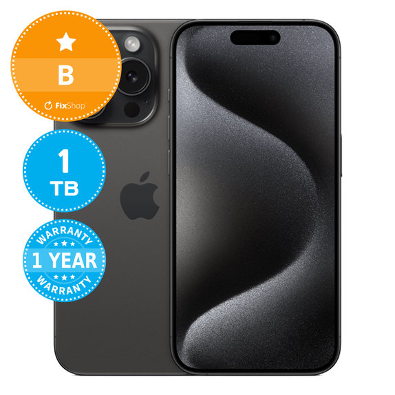 Apple iPhone 15 Pro Black Titanium 1TB B Felújított