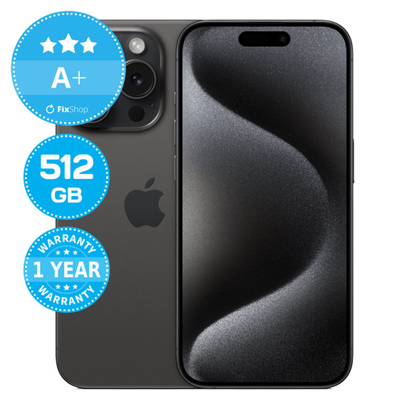 Apple iPhone 15 Pro Black Titanium 512GB A+ Felújított