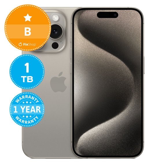Apple iPhone 15 Pro Natural Titanium 1TB B Felújított