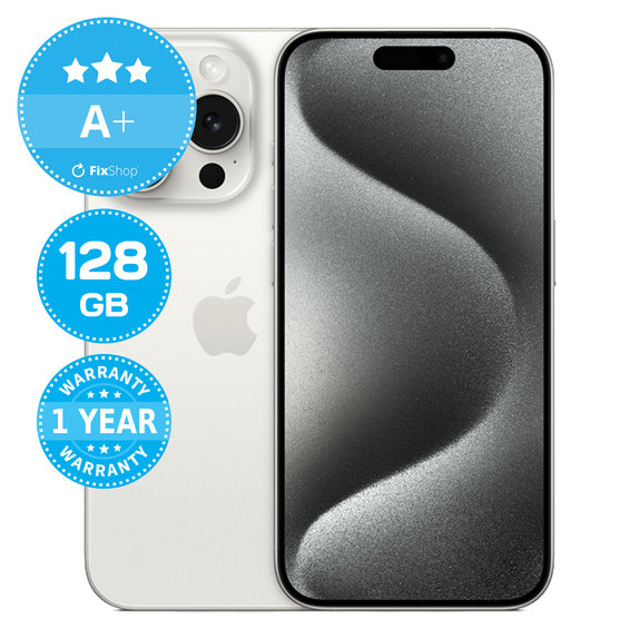 Apple iPhone 15 Pro White Titanium 128GB A+ Felújított