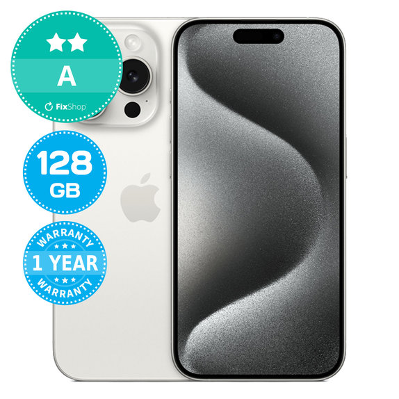 Apple iPhone 15 Pro White Titanium 128GB A Felújított