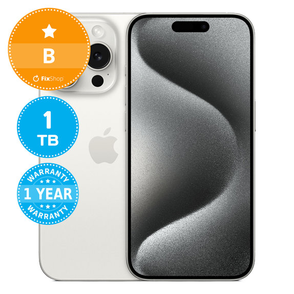 Apple iPhone 15 Pro White Titanium 1TB B Felújított