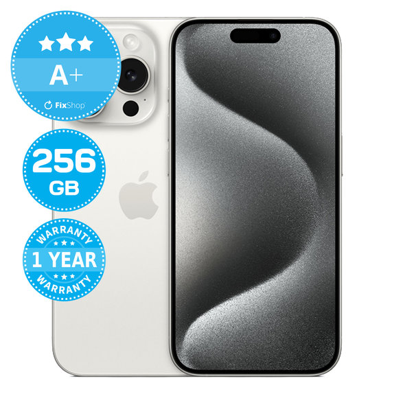 Apple iPhone 15 Pro White Titanium 256GB A+ Felújított