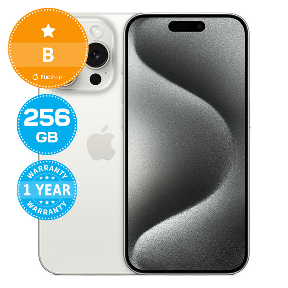Apple iPhone 15 Pro White Titanium 256GB B Felújított