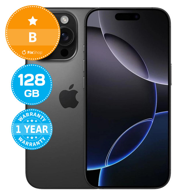 Apple iPhone 16 Pro Black Titanium 128GB B Felújított