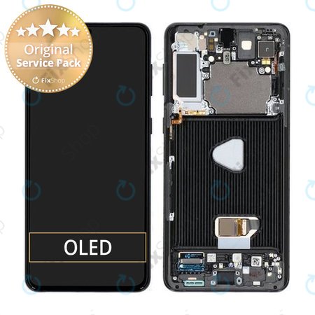 Samsung Galaxy S21 Plus G996B- LCD Kijelző + Érintőüveg + Keret GH82-24553A Genuine Service Pack