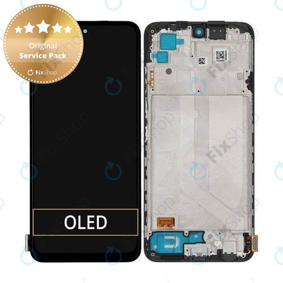 Xiaomi Redmi Note 10S - LCD Kijelző + Érintőüveg + Keret (Onyx Gray) - 5600020K7B00, 560002K7BN00 Genuine Service Pack