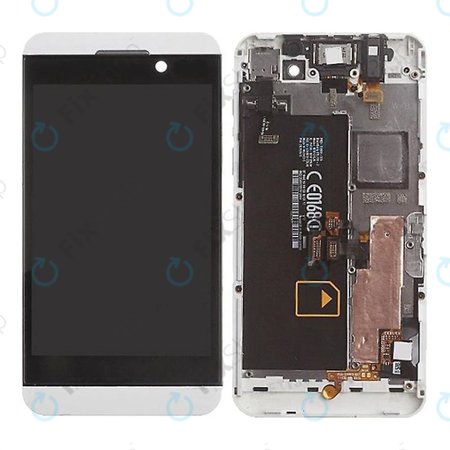 Blackberry Z10 - LCD Kijelző + Érintőüveg + Keret 4G (White) TFT