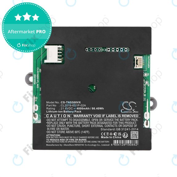 Akkumulátor Tineco iFloor S5, 4000mAh, Li-Ion, 21.6V, CL2019-6S1P-02A, HQ