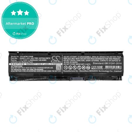 Akkumulátor HP 17, Omen 17, Pavilion 17, 4400mAh, Li-Ion, 11.1V, 849571-221, HQ