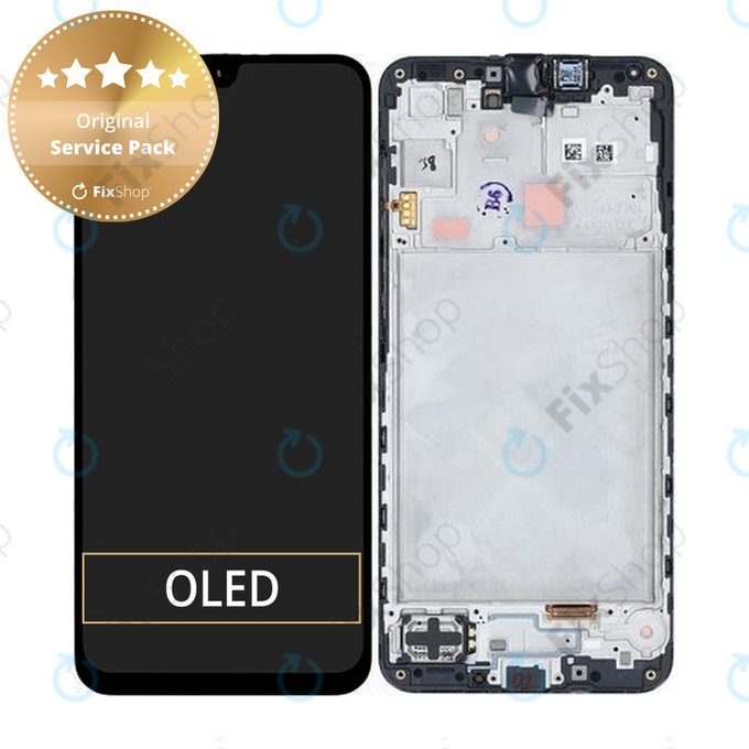 Samsung Galaxy A16 5G - LCD Kijelző + Érintőüveg + Keret (Blue Black) - GH82-36143A Genuine Service Pack