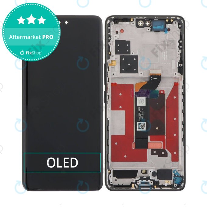 Honor 200 Pro - LCD Kijelző + Érintőüveg + Keret (Black) OLED