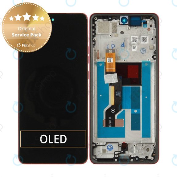 Kijelző Motorola Moto G86 5G, Érintőüveg kerettel, Chrysanthemum, 5D68C30477, Genuine Service Pack