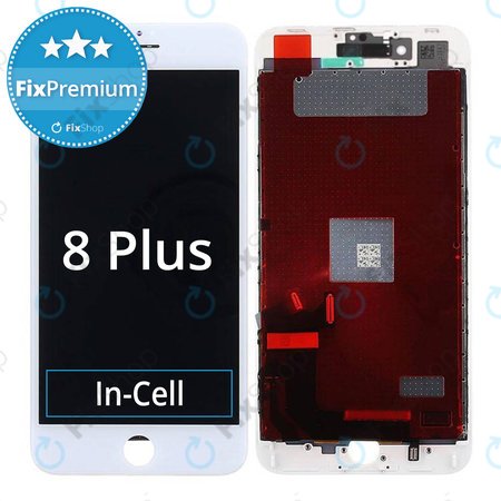 Apple iPhone 8 Plus - LCD Kijelző + Érintőüveg + Keret (White) In-Cell FixPremium