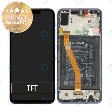 Huawei Nova 3 - LCD Kijelző + Érintőüveg + Keret + Akkumulátor (Iris Purple) - 02352BTW, 02352DTK