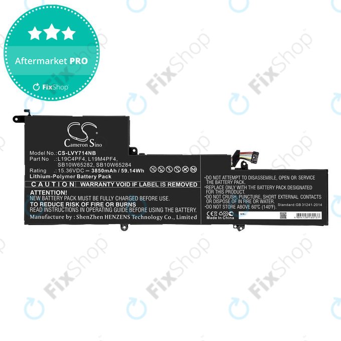 Akkumulátor Lenovo Yoga Slim 7, 14s, 3850mAh, Li-Pol, 15.36V, L19C4PF4, HQ