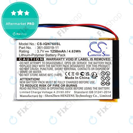Akkumulátor Garmin Nüvi 700, 710, 760, 765, Nuvi 3590, 1250mAh, Li-Pol, 3.7V, 361-00019-11, HQ