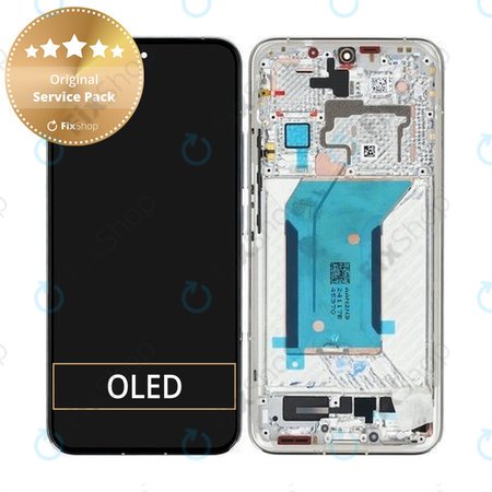 Xiaomi 14 23127PN0CC - LCD Kijelző + Érintőüveg + Keret (White) - 56000500N300 Genuine Service Pack