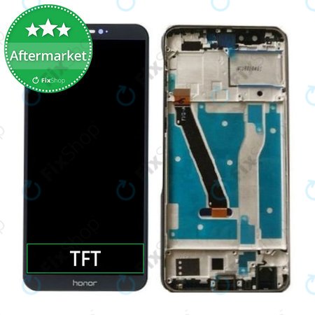 Huawei Honor 9 Lite - LCD Kijelző + Érintőüveg + Keret (Midnight Black) TFT