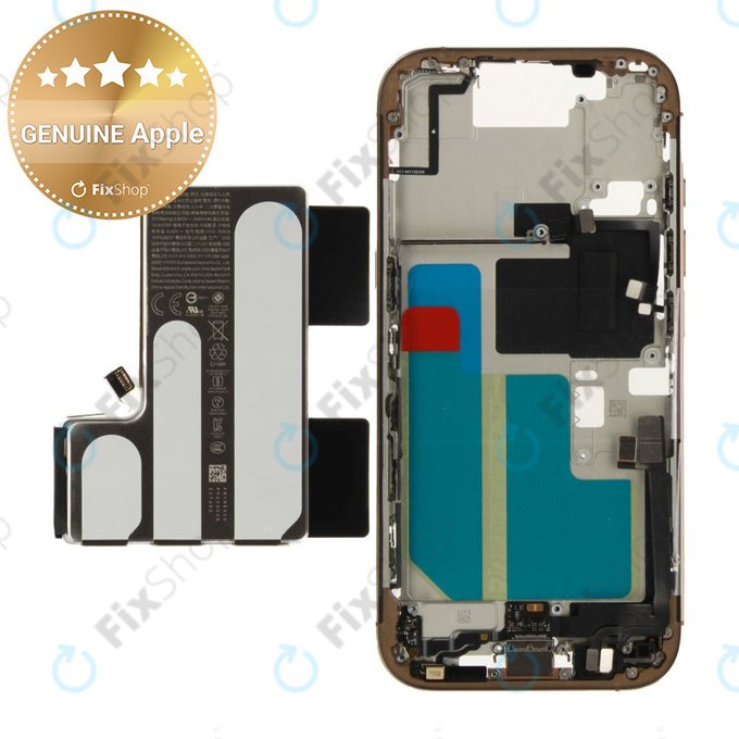 Középső keret akkumulátorral | iPhone 16 Pro | Desert Titanium | ZD076-00691 | Genuine Apple