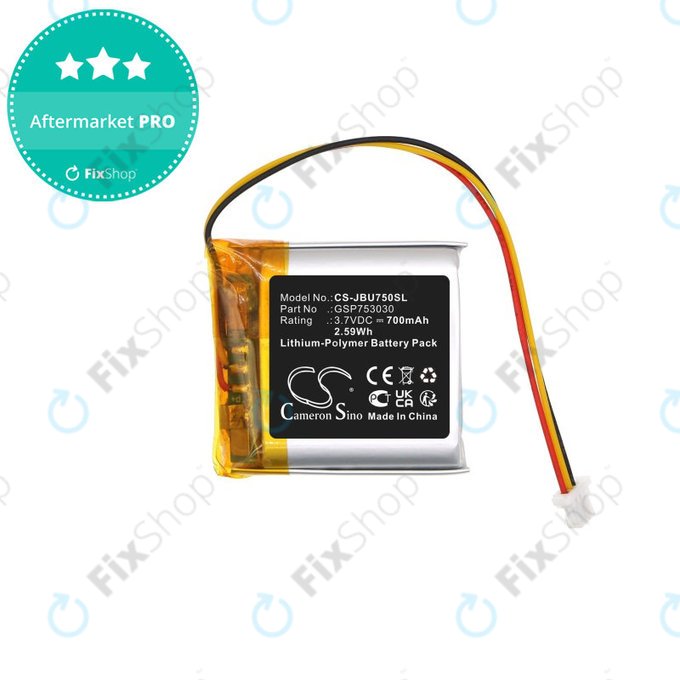 Akkumulátor JBL Tune 750, 700mAh, Li-Pol, 3.7V, GSP753030, HQ