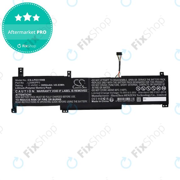 Akkumulátor Lenovo IdeaPad 3-series, 3950mAh, Li-Pol, 11.4V, L20M3PF0, HQ