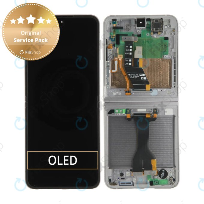 Kijelző OLED Samsung Z Flip 6 F741B, Érintőüveg kerettel, GH82-35014A, Genuine Service Pack