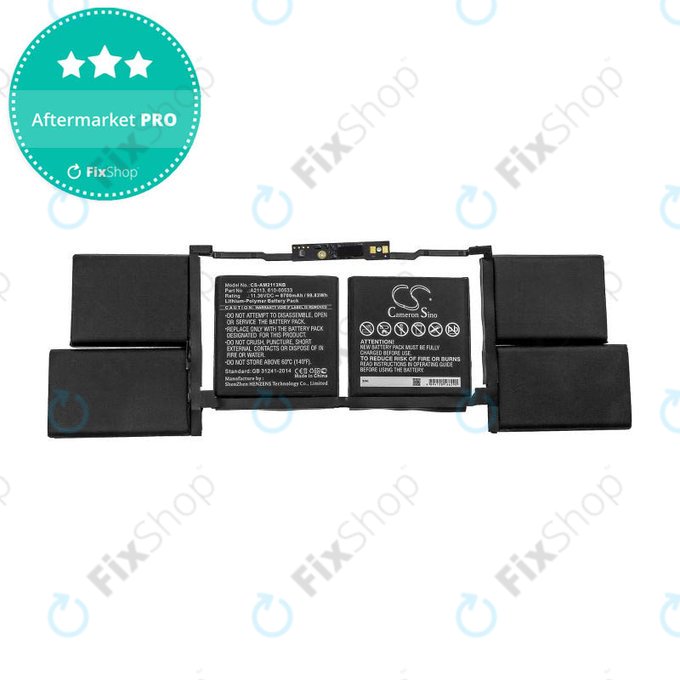 Apple MacBook Pro 16" A2141 (2019) - Akkumulátor A2113 8700mAh HQ