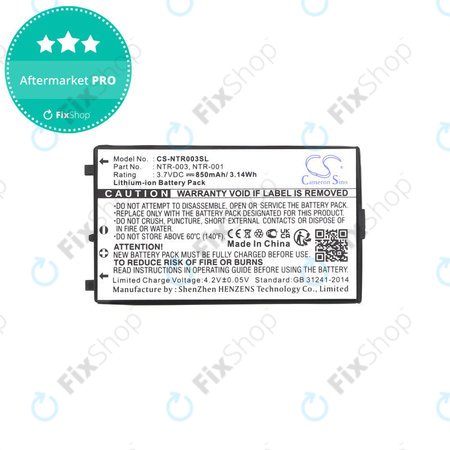 Akkumulátor Nintendo, 850mAh, Li-Ion, 3.7V, NTR-003, HQ