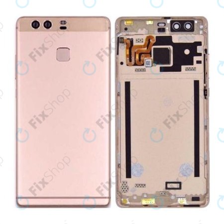 Huawei P9 - Akkumulátor Fedőlap + Ujjlenyomat Érzékelő ujj (Pink)